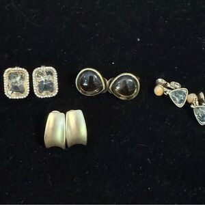 Vintage Monet Gold Tone Earring Collection